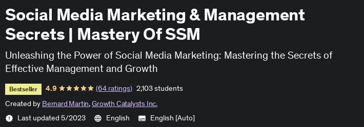 Social Media Marketing & Management Secrets  Mastery Of SSM