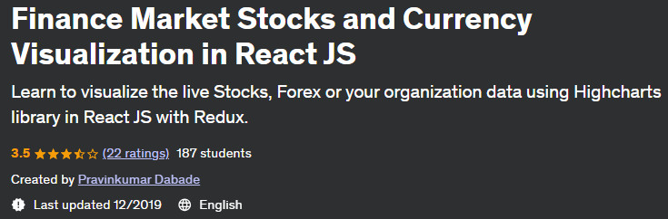 Finance Market Stocks and Currency Visualization in React JS