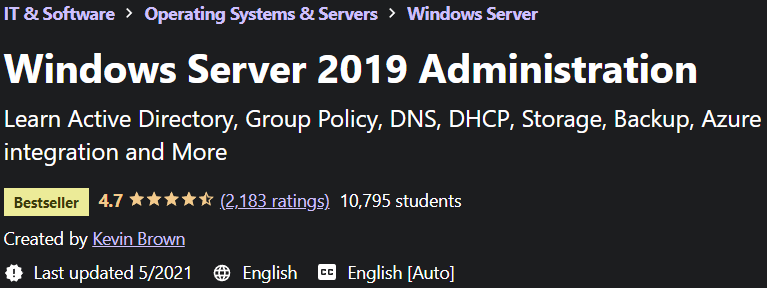 Windows Server 2019 Administration