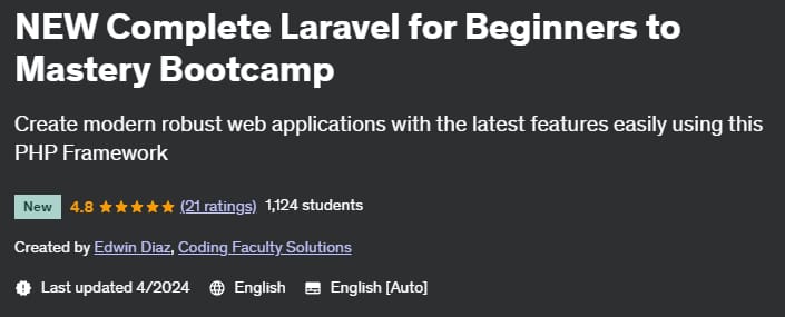 NEW Complete Laravel for Beginners to Mastery Bootcamp