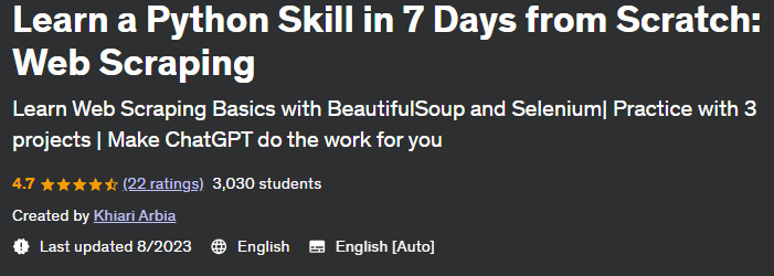 Learn a Python Skill in 7 Days from Scratch: Web Scraping 