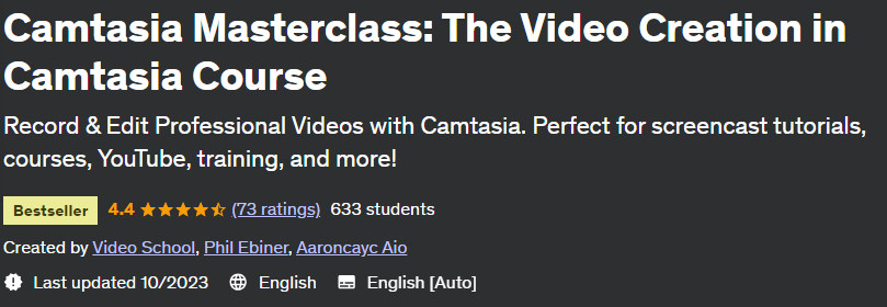 Camtasia Masterclass: The Video Creation in Camtasia Course