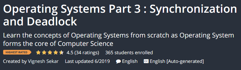 Operating Systems Part 3: Synchronization and Deadlock