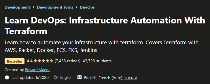 Learn DevOps Infrastructure Automation With Terraform Cover