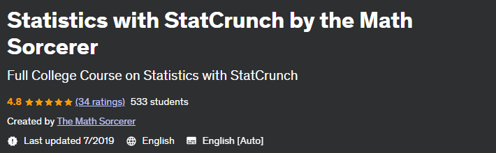 Statistics with StatCrunch by the Math Sorcerer