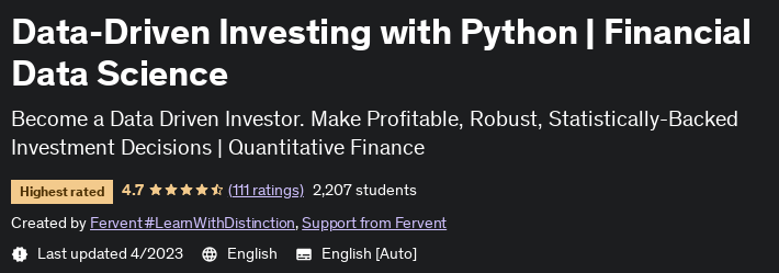 Data-Driven Investing with Python  Financial Data Science