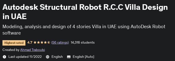 Autodesk Structural Robot RCC Villa Design in UAE