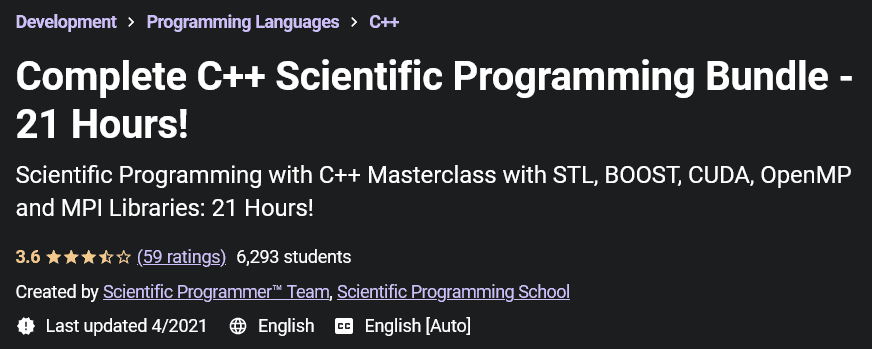 Complete C++ Scientific Programming Bundle - 21 Hours!