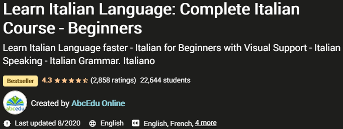 Learn Italian Language Complete Italian Course Beginners