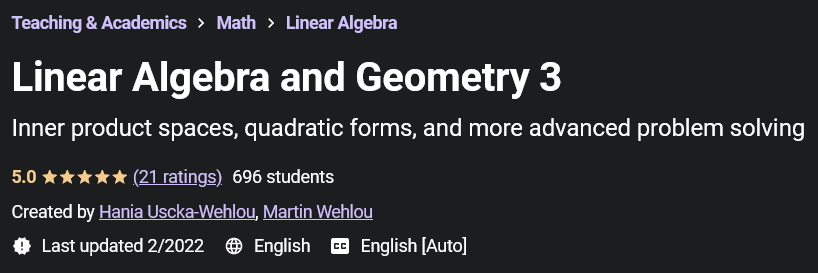 Linear Algebra and Geometry 3