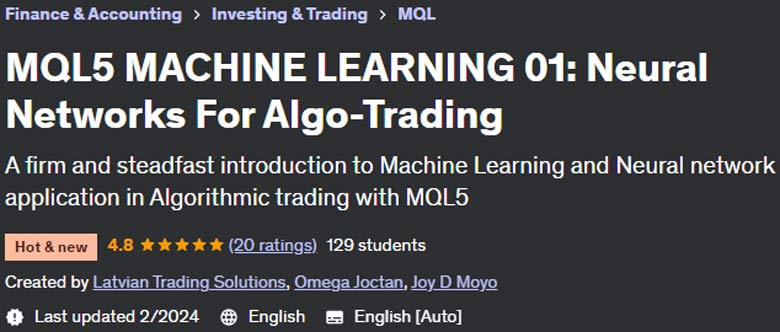 MQL5 MACHINE LEARNING 01: Neural Networks For Algo-Trading