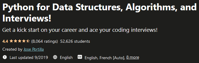 Python for Data Structures, Algorithms, and Interviews!