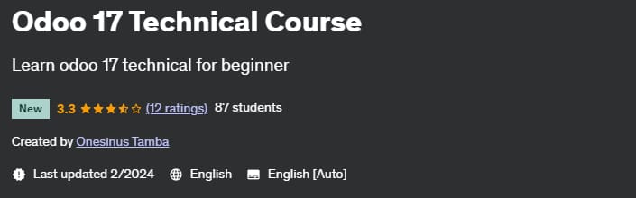 Odoo 17 Technical Course