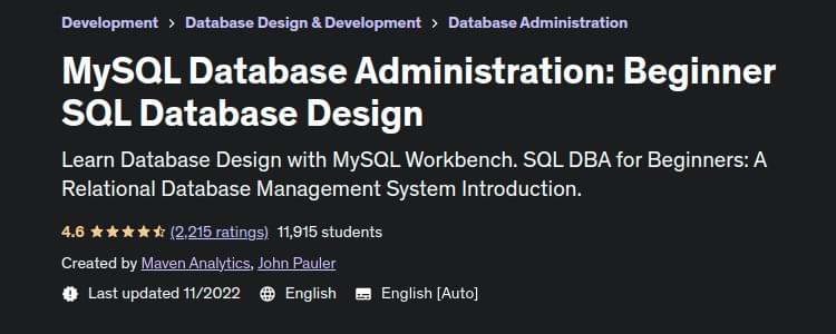 Advanced SQL Database Administration with MySQL Workbench