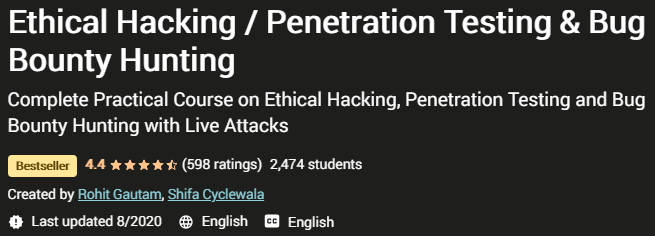 Ethical Hacking Penetration Testing & Bug Bounty Hunting