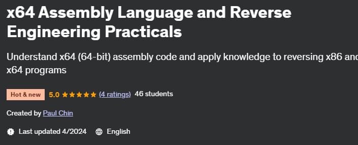 x64 Assembly Language and Reverse Engineering Practicals