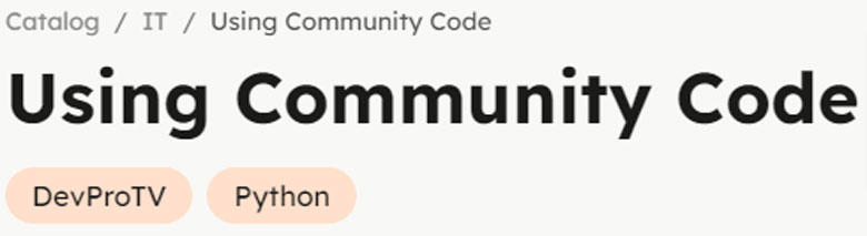 Using Community Code