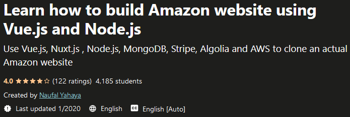 Learn how to build Amazon website using Vue.js and Node.js