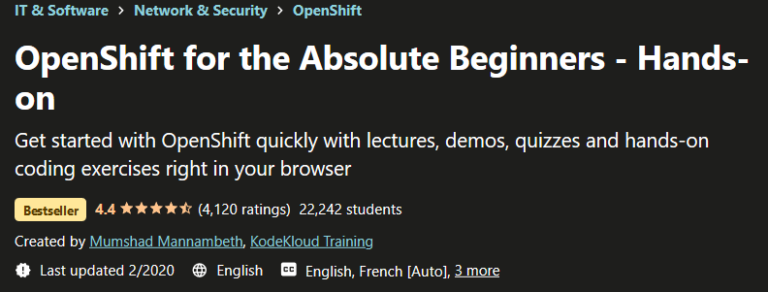 OpenShift for the Absolute Beginners - Hands-on Cover