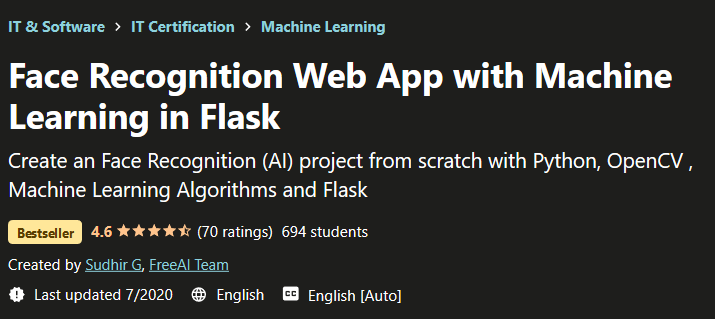 Face Recognition Web App with Machine Learning in Flask Cover