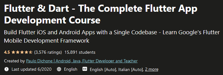 Flutter & Dart - The Complete Flutter App Development Course