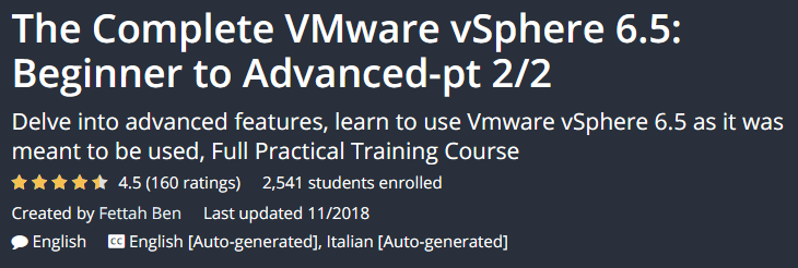 The Complete VMware vSphere 6.5: Beginner to Advanced-pt 2/2