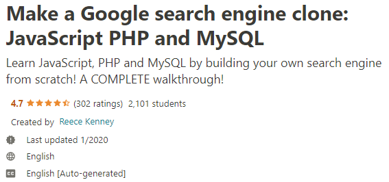 Make a Google search engine clone: ​​JavaScript PHP and MySQL