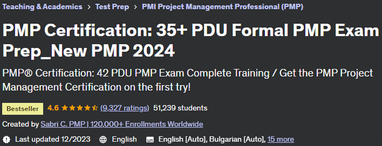 PMP Certification: 35+ PDU Formal PMP Exam Prep_New PMP 2024