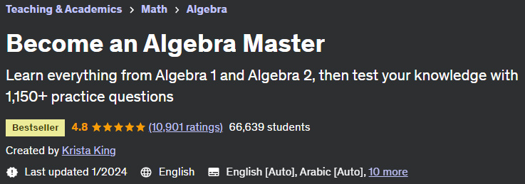 Become an Algebra Master