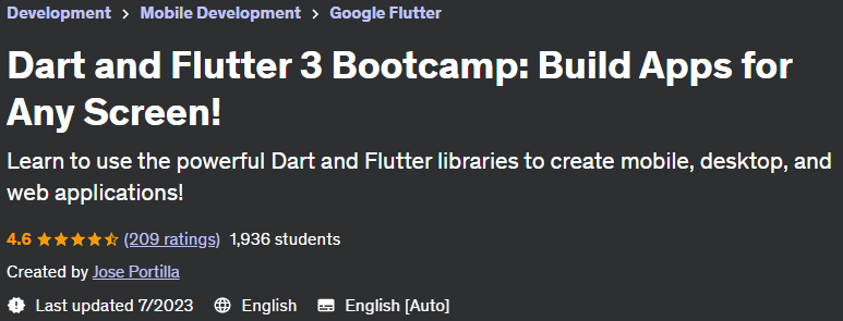 Dart and Flutter 3 Bootcamp: Build Apps for Any Screen!