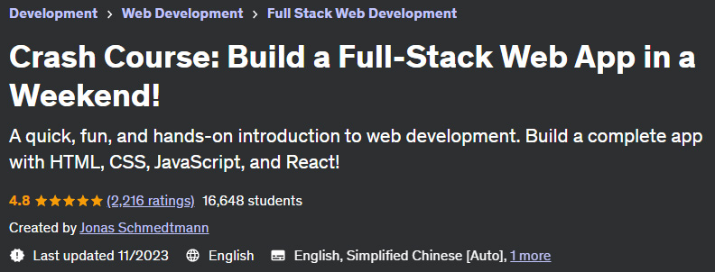 Crash Course: Build a Full-Stack Web App in a Weekend!