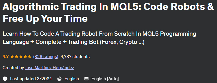 Algorithmic Trading In MQL5: Code Robots & Free Up Your Time