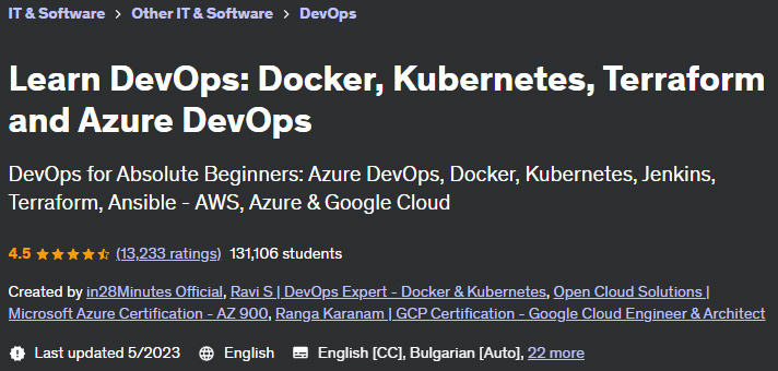 Learn DevOps: Docker, Kubernetes, Terraform and Azure DevOps