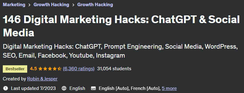 146 Digital Marketing Hacks: ChatGPT & Social Media