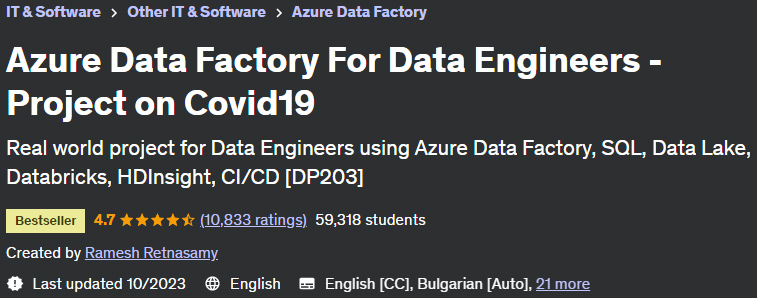 Azure Data Factory For Data Engineers - Project on Covid19