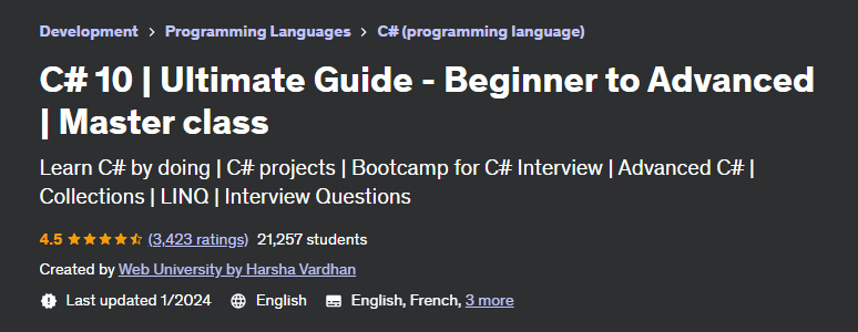 C# 10 |  Ultimate Guide - Beginner to Advanced |  Master class