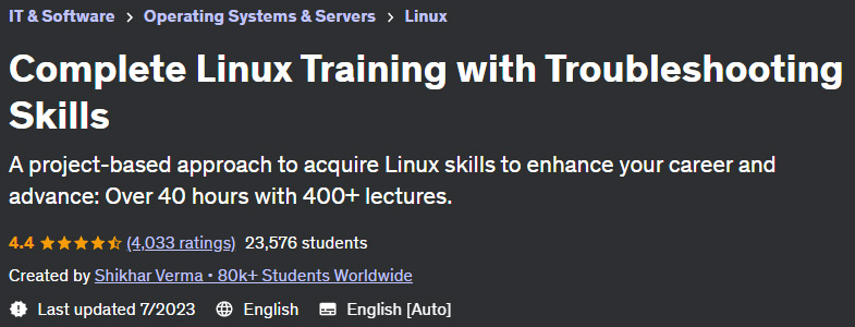 Complete Linux Training with Troubleshooting Skills