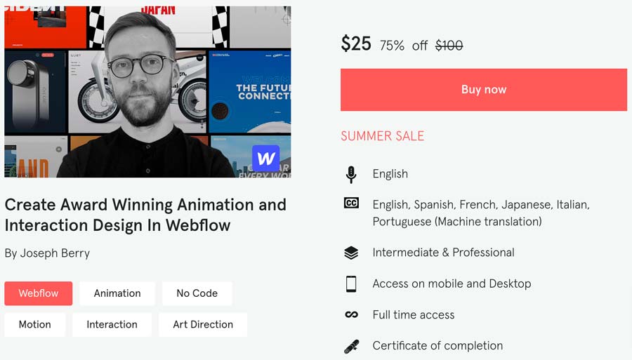 Create Award Winning Animation and Interaction Design in Webflow