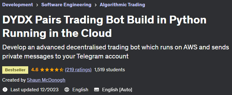 DYDX Pairs Trading Bot Build in Python Running in the Cloud