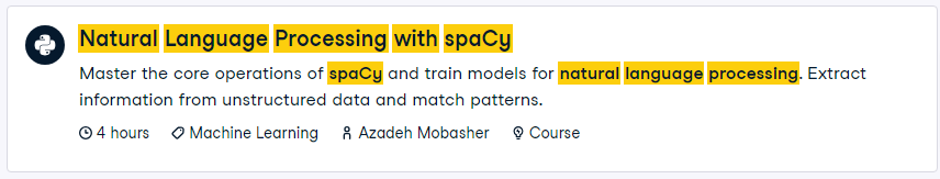 Natural Language Processing with spaCy