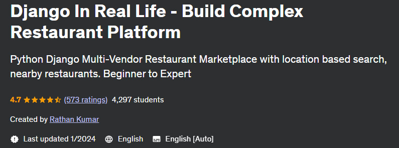 Django In Real Life - Build Complex Restaurant Platform