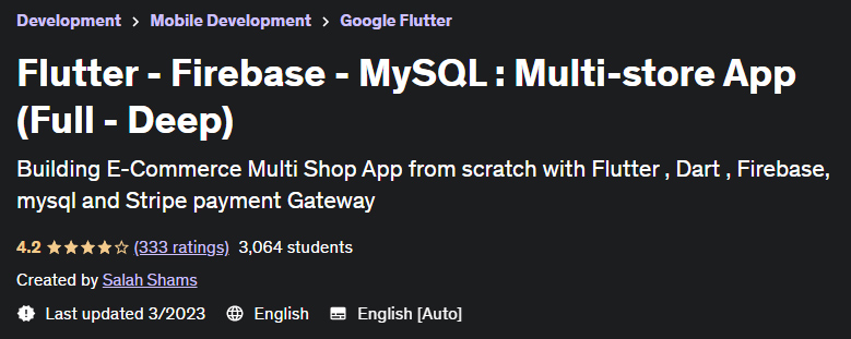 Flutter - Firebase - MySQL : Multi-store App (Full - Deep)