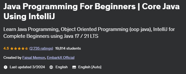 Java Programming For Beginners _ Core Java Using IntelliJ