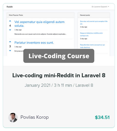 Live-coding mini-Reddit in Laravel 8