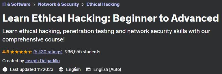 Learn Ethical Hacking: Beginner to Advanced