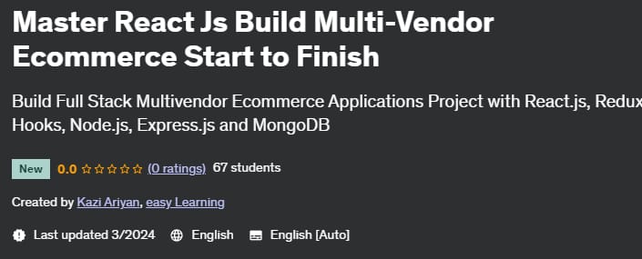 Master React Js Build Multi-Vendor Ecommerce Start to Finish
