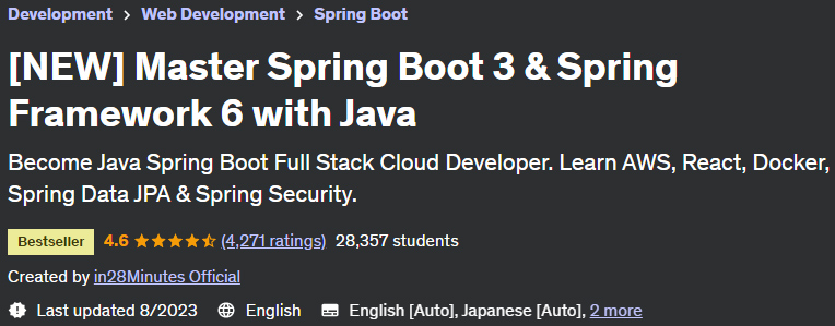 (NEW) Master Spring Boot 3 & Spring Framework 6 with Java