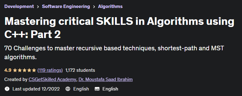 Mastering critical SKILLS in Algorithms using C++: Part 2