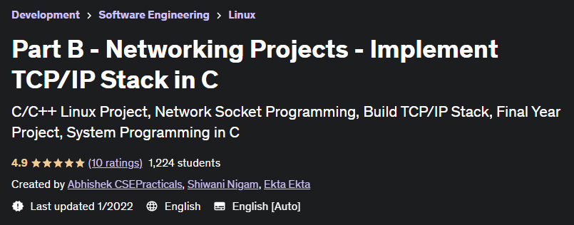 Part B - Networking Projects - Implement TCP/IP Stack in C