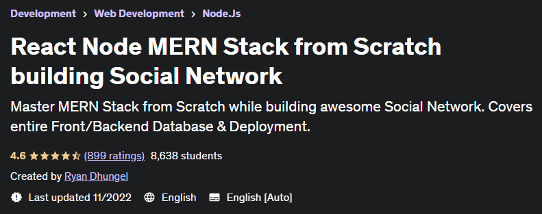 React Node MERN Stack from Scratch building Social Network